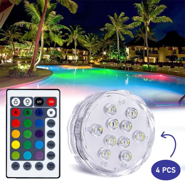 LUMINI LED REZISTENTE LA APĂ (4 buc) - Poollights