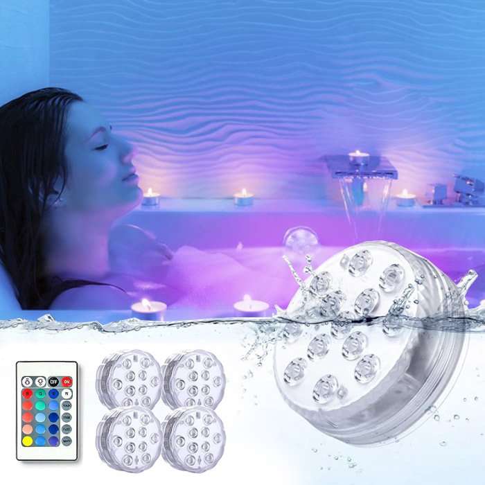 LUMINI LED REZISTENTE LA APĂ (4 buc)