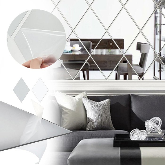 Autocolante de oglindă pe perete - Diamondwall