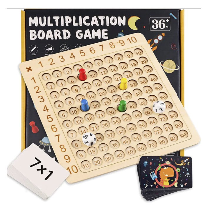 Tablă de lemn pentru învățarea înmulțirii - Montessori