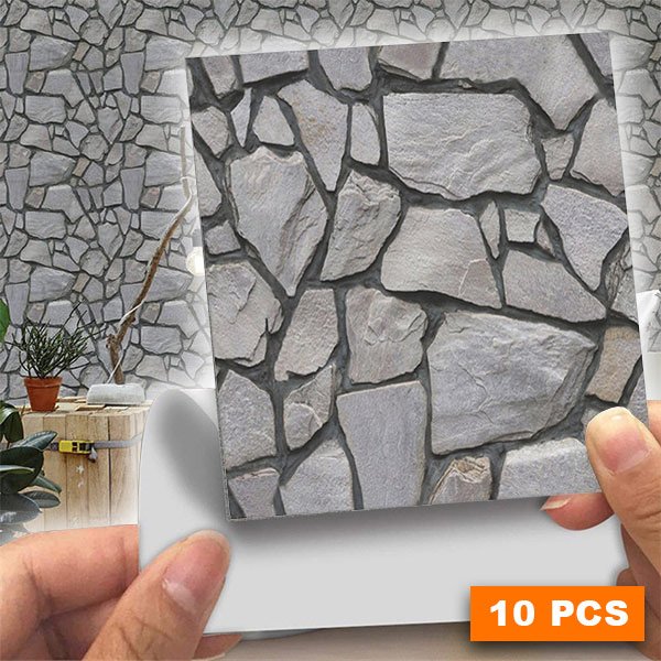 3d sticker de perete cu textură de cărămidă în relief - Greybrick