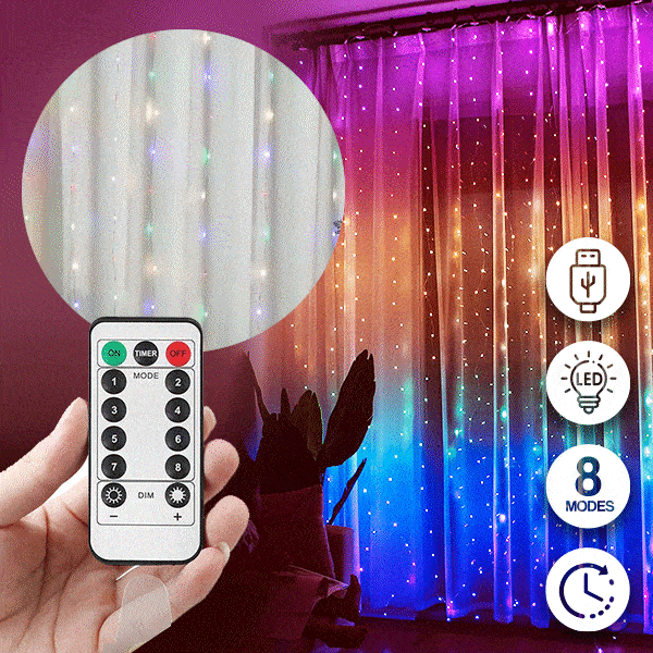 Perdea luminoasă multicoloră cu 300 de lumini LED - Colorlights