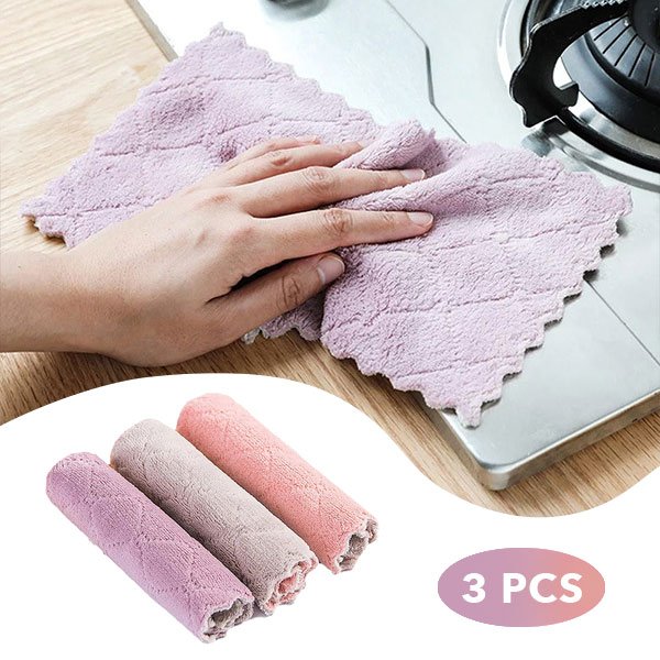 Lavetă de bucătărie din microfibră (3 bucăți) - Cleany