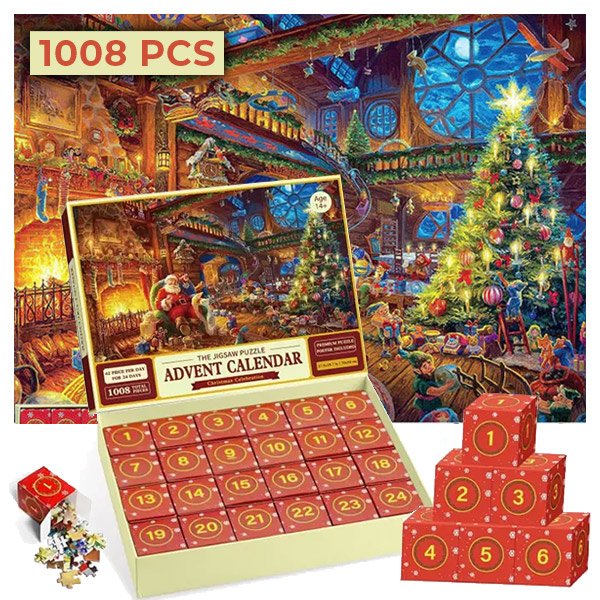 Calendarul de Advent de Crăciun cu Puzzle (1008 piese) - Puzzlex