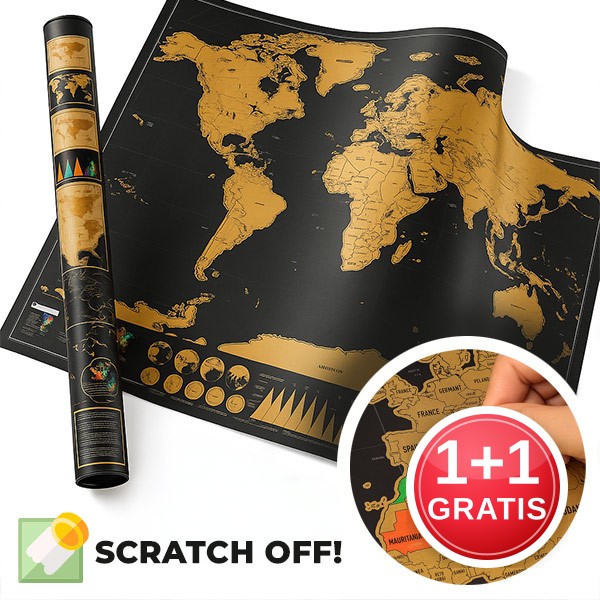 Harta lumii de raschetat - Scratchmap (1 + 1 GRATIS)