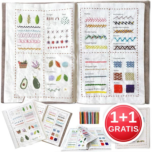 Carte pentru învățarea broderiei - Stitchbook (1 + 1 GRATIS)