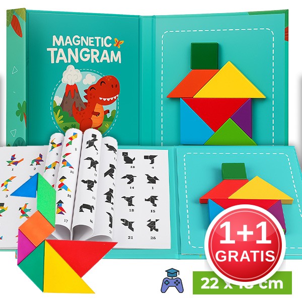 Carte de puzzle magnetic 3D - Tangramy (1 + 1 GRATIS)