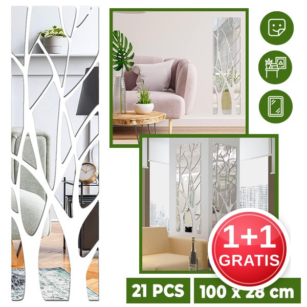 Oglindă decorativă de perete - Treewally (1 + 1 GRATIS)